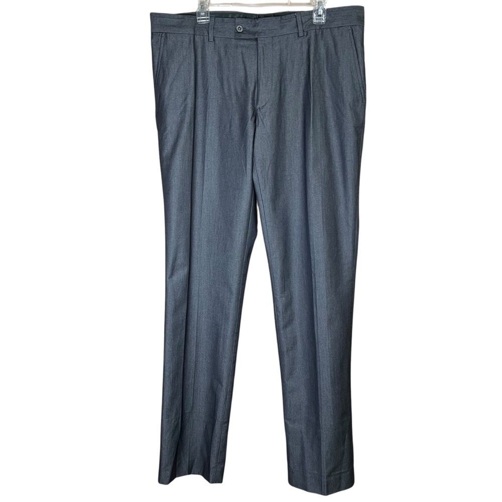 Zara Man Dress Pants Slacks Deluxe Sz 38 Dark Gray Suit Separate Flat Front NEW